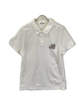 Moncler White Logo Patch Polo